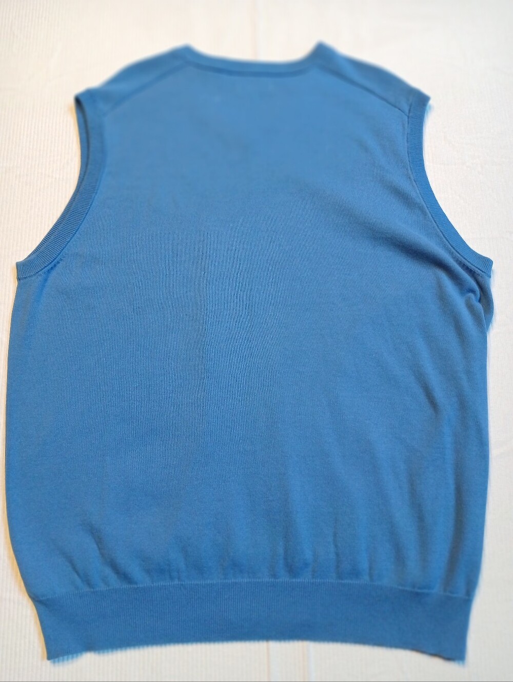 Chaps Sweater Vest Mens 2XL Blue Cotton V Neck Knit Logo New Wo Tag Lightweight - Picture 10 of 10
